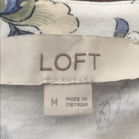 Loft cream printed flutter sleeve poly/rayon tee - Picture 6 of 8